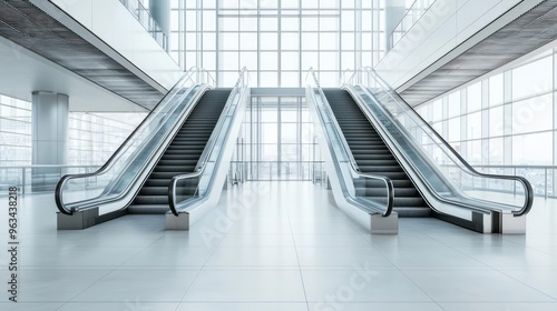 Convenient travel An airport with elevators and escalators