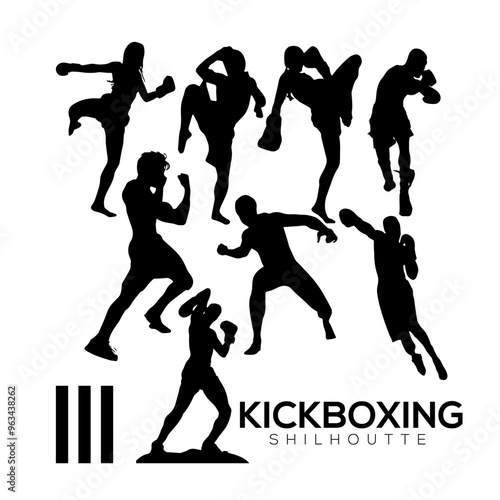 Kickboxing silhouette for sporting events