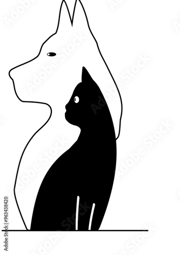 CHIEN ET CHAT AUX AGUETS