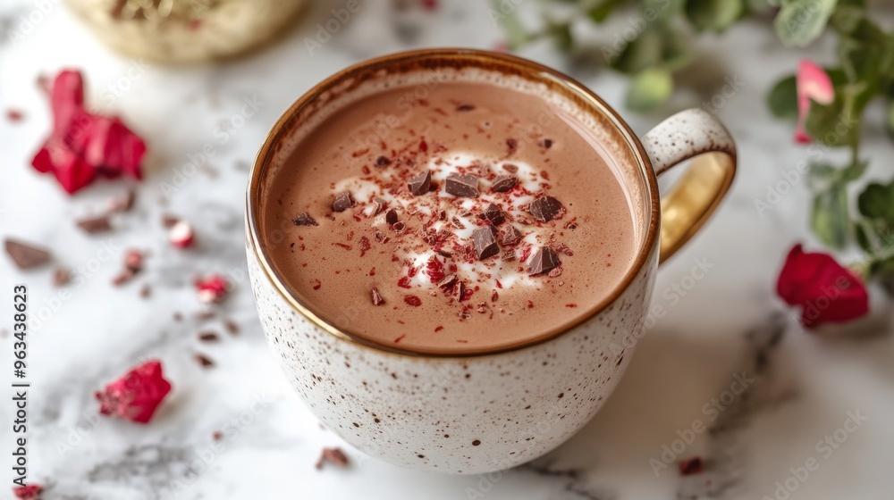 A white mug filled with chocolate and whipped cream A white mug filled with chocolate and whipped cream