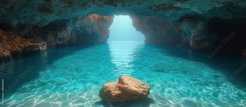 Sea Cave with Crystal Clear Water Sea Cave with Crystal Clear Water