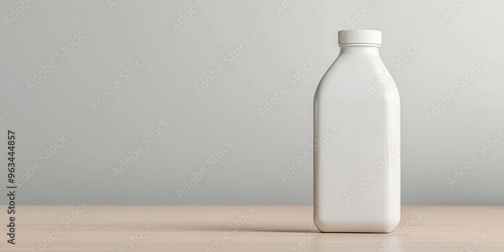 3D render of a blank milk carton, photorealistic details, plain white, subtle lighting, versatile package mockup concept 3D render of a blank milk carton, photorealistic details, plain white, subtle lighting, versatile package mockup concept