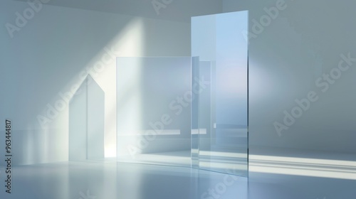 Wallpaper Mural glass frames mockup blue Torontodigital.ca