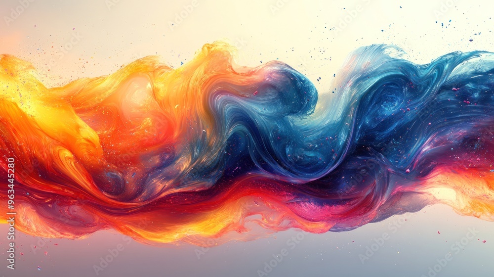 Artistic brochure background with dynamic, swirling shapes and colors Artistic brochure background with dynamic, swirling shapes and colors
