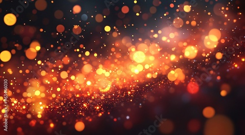 Abstract Red and Gold Bokeh Background