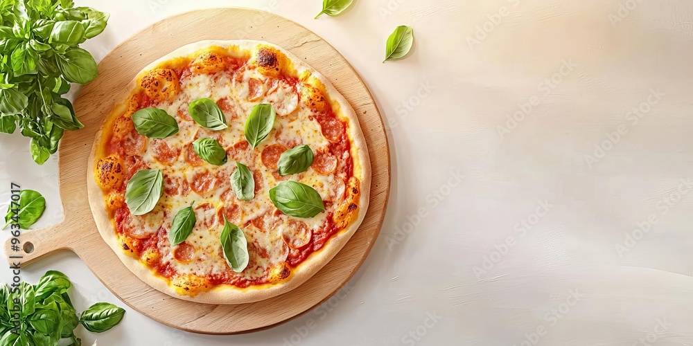 Top-down view of pizza box mockup with warm lighting, cozy kitchen background, perfect for showcasing branding Top-down view of pizza box mockup with warm lighting, cozy kitchen background, perfect for showcasing branding