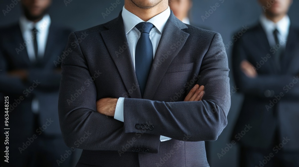 Close-up of a confident businessman in a suit, representing successful business leader, leadership, authority, and professionalism. Close-up of a confident businessman in a suit, representing successful business leader, leadership, authority, and professionalism.