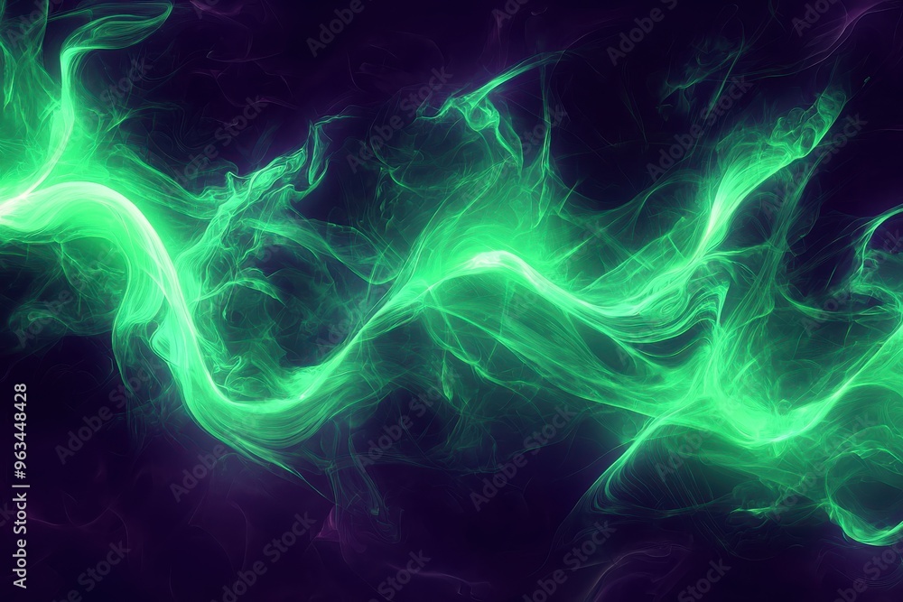 Glowing green energy force, abstract background with dynamic luminous swirls Glowing green energy force, abstract background with dynamic luminous swirls