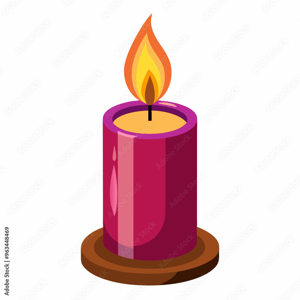 burning candle on a white background burning candle on a white background