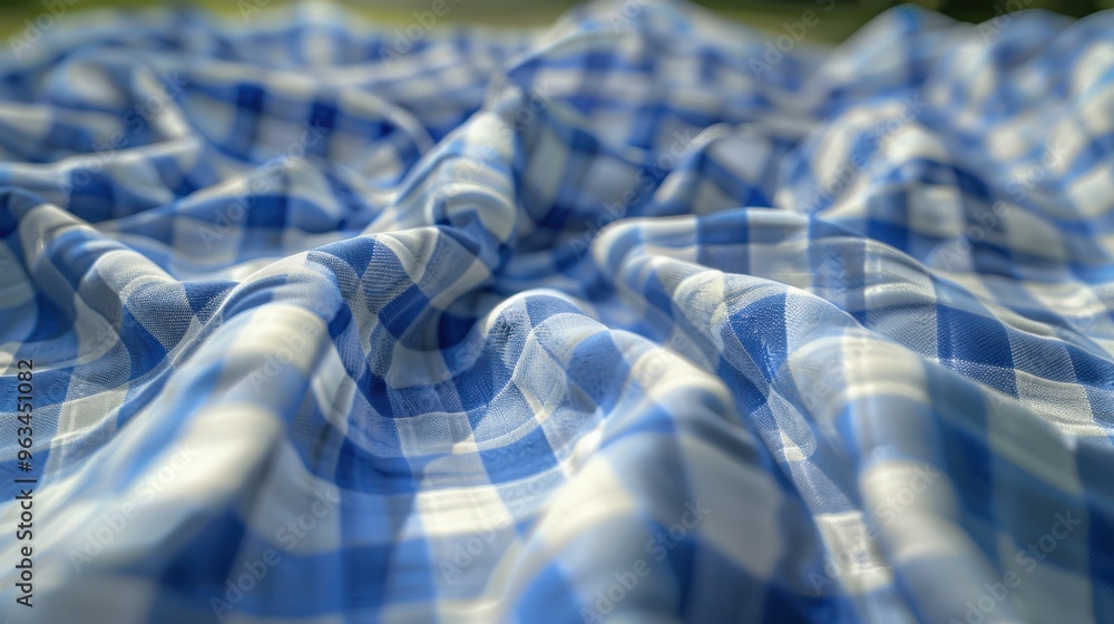 Obraz premium The Blue Checkered Fabric