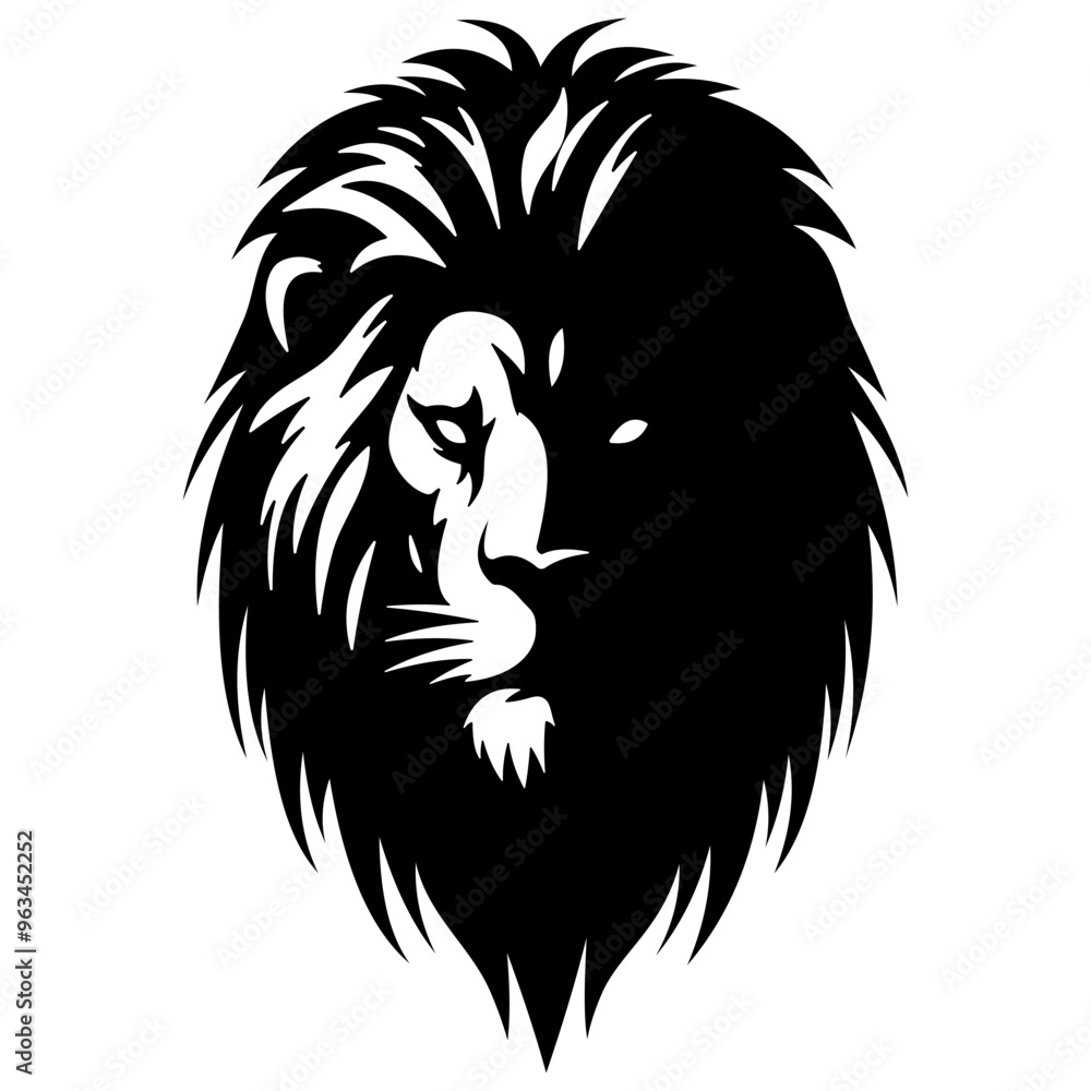 Obraz premium a lion head silhouette vector