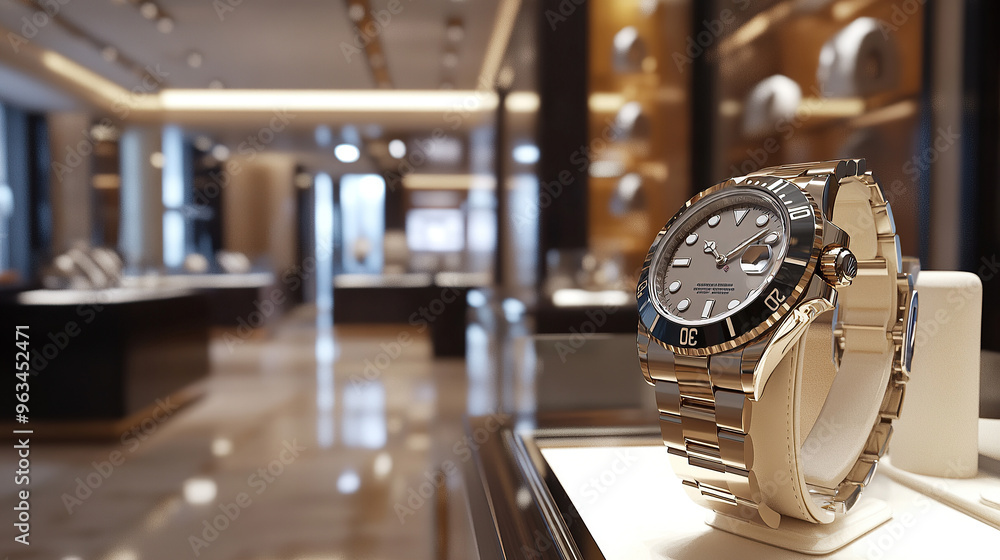 Luxury Watch Displayed in a High-End Retail Store