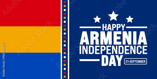 21 September Armenia independence day background or banner design template. Holiday concept. Template for background, banner, card, poster, placard, design.  illustration design. eps 10