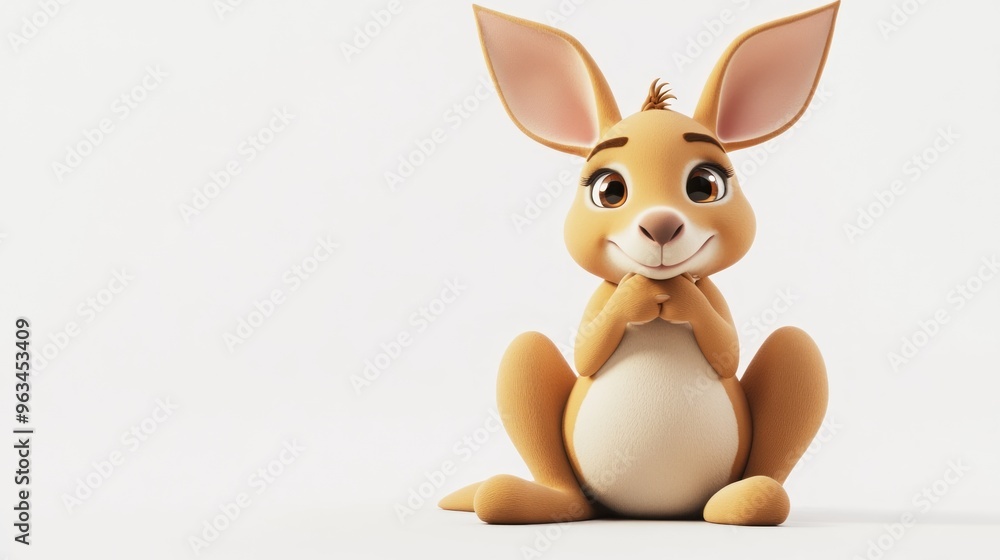 A cute cartoon rabbit sitting and smiling, conveying a playful and cheerful demeanor. A cute cartoon rabbit sitting and smiling, conveying a playful and cheerful demeanor.