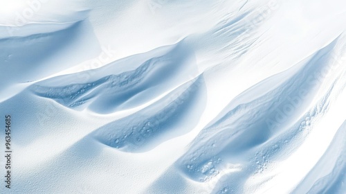 Abstract Aerial View of Snow-Covered Hills