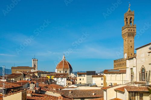 FLORENZ, Blick auf der großen Kuppel der Kathedrale, Italien 