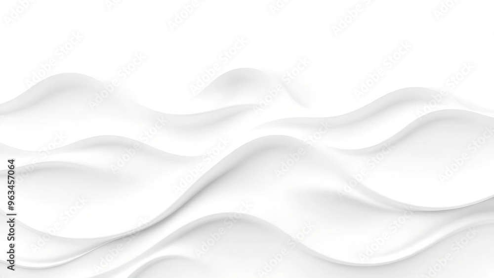 Obraz premium Abstract White 3D Wavy Surface Background