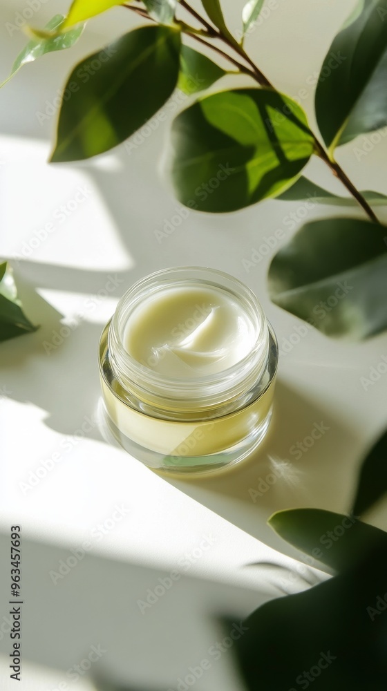 jar of cream on a white surface jar of cream on a white surface