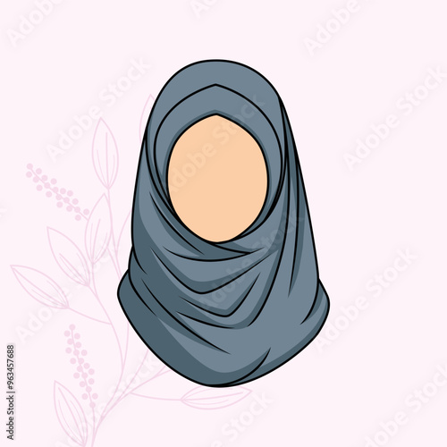 Muslim women hijab  template for graphic resources. Vector eps 10