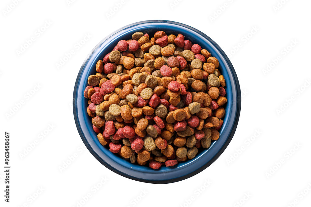 Pile Dry Dog Food in Bowel Cutout Top View Pile Dry Dog Food in Bowel Cutout Top View