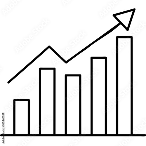 Business growing logo graph line art icon vector art design illustration
