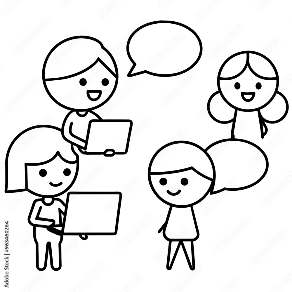 Social Community Message people human vector illustration art Social Community Message people human vector illustration art