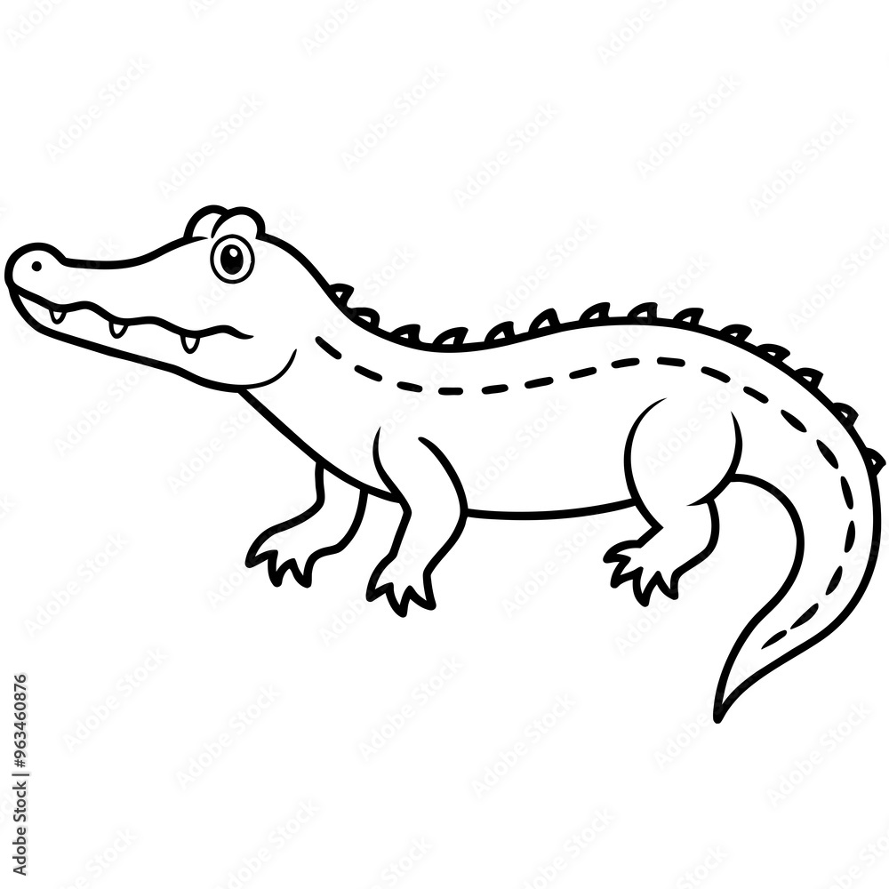 Fototapeta premium illustration of a crocodile vector line art