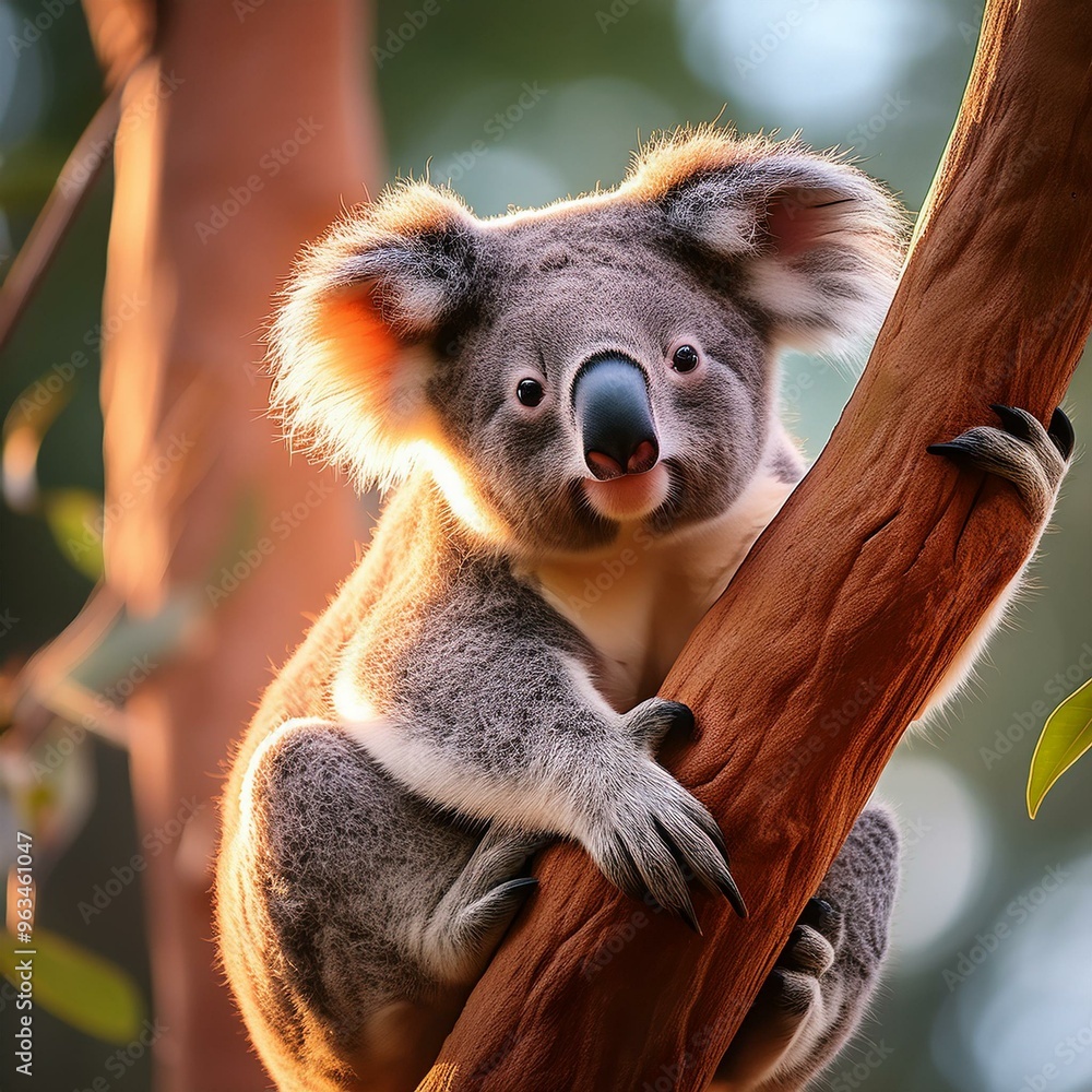 Naklejka premium koala on as tree, AI generated