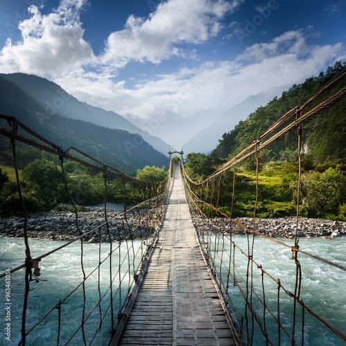 Tibetan bridge, AI generated