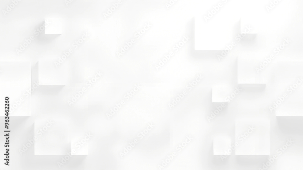 Obraz premium Abstract white 3D geometric background with floating cubes