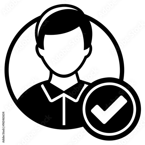 Business Man Silhouette Logo Verified Vector Illustration