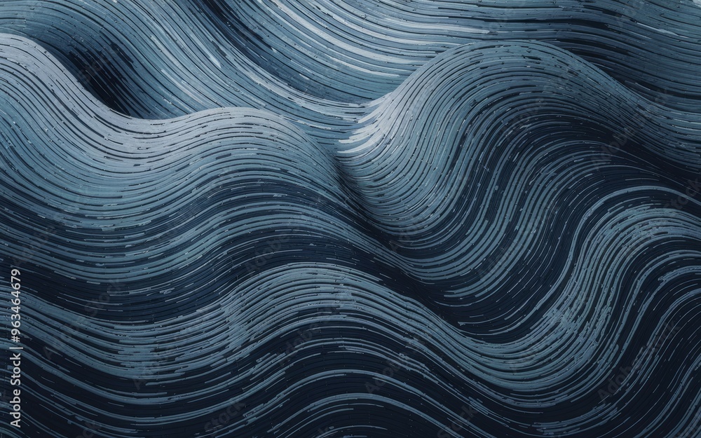 Abstract blue waves. Abstract blue and gray wavy lines background with texture. Represents fluidity, movement, and a sense of motion. Abstract blue waves. Abstract blue and gray wavy lines background with texture. Represents fluidity, movement, and a sense of motion.
