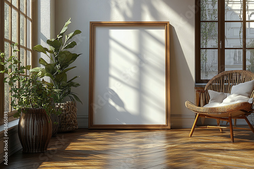 Obraz w ramie Frame Mockup with Blank Artwork Template