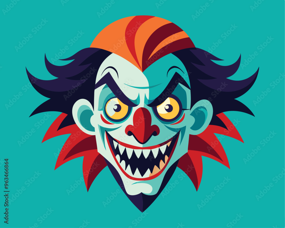 Scary clown face vector illustration Scary clown face vector illustration