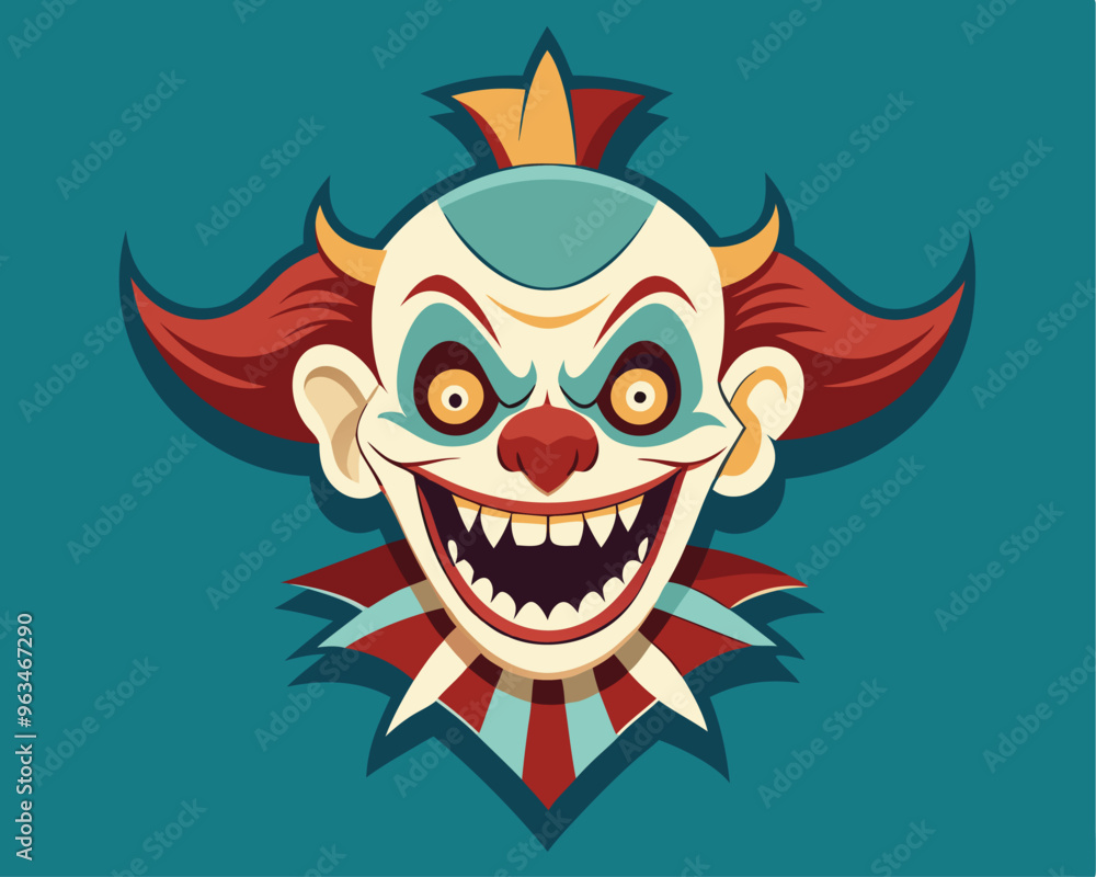 Scary clown face vector illustration Scary clown face vector illustration