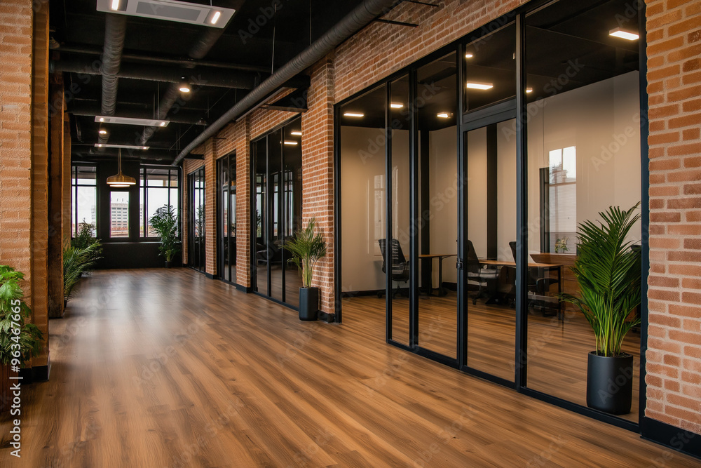 Interior With Glass Wall Interior With Glass Wall