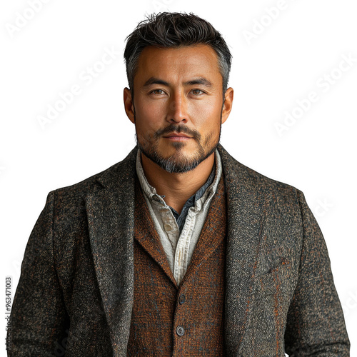 Obraz na płótnie Kyrgyzstan Kyrgyzstani man isolated on a transparent background png file no background png file w salonie
