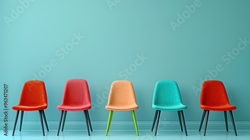 The Colorful Chairs Against Wall