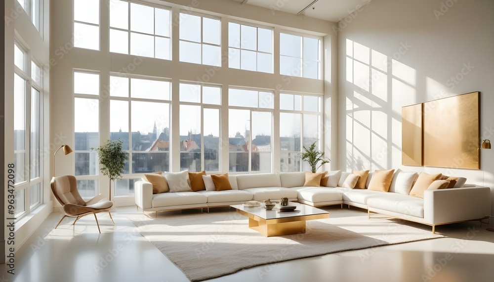 Photo interior modern design room 3d illustration Photo interior modern design room 3d illustration