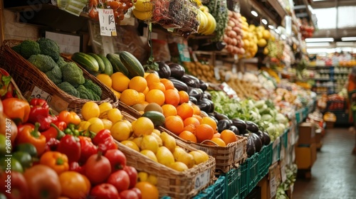 Vibrant Produce Display at a Market