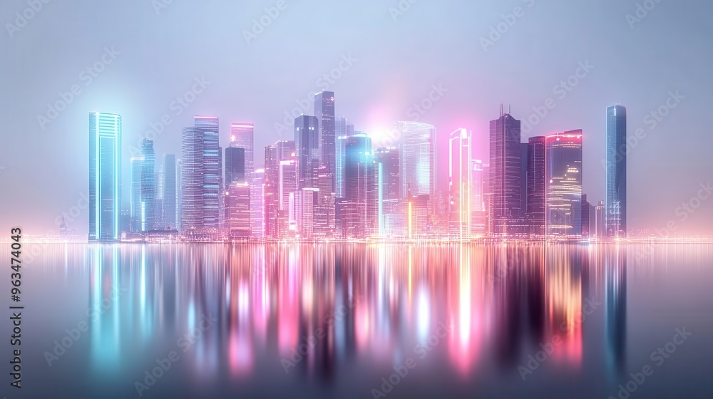 Futuristic cityscape, sci-fi element, 3D rendering, neon colors, isolated on white background Futuristic cityscape, sci-fi element, 3D rendering, neon colors, isolated on white background
