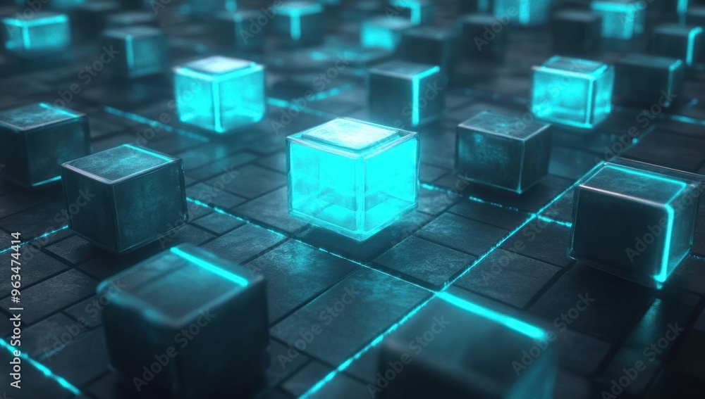 Glowing Cubes on a Grid Glowing Cubes on a Grid