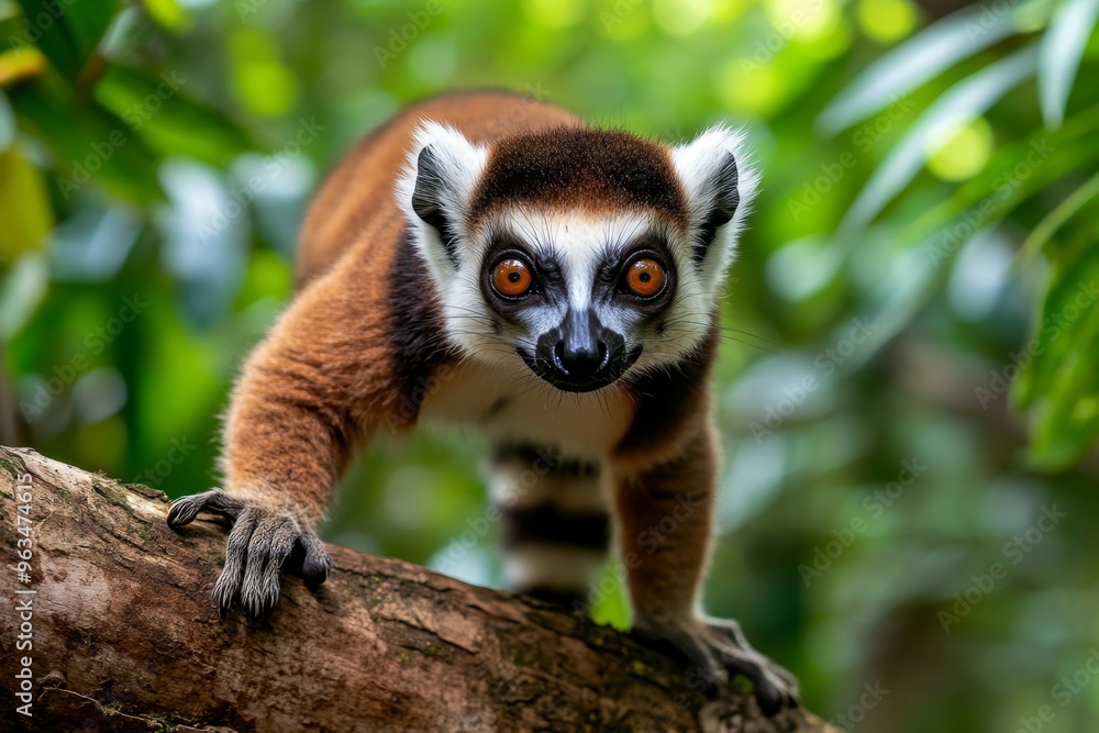 Lemur on a stunt bike, flipping and spinning through the jungle canopy ...