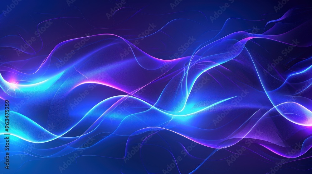 Abstract Blue and Purple Flowing Lines Abstract Blue and Purple Flowing Lines