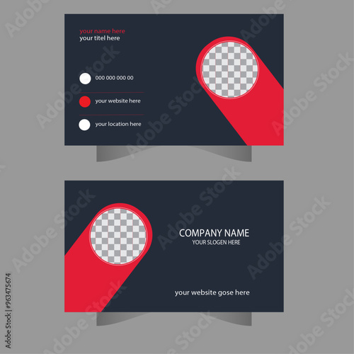 business card template. Portrait and landscape orientation. Horizontal and vertical layout Vector illustration