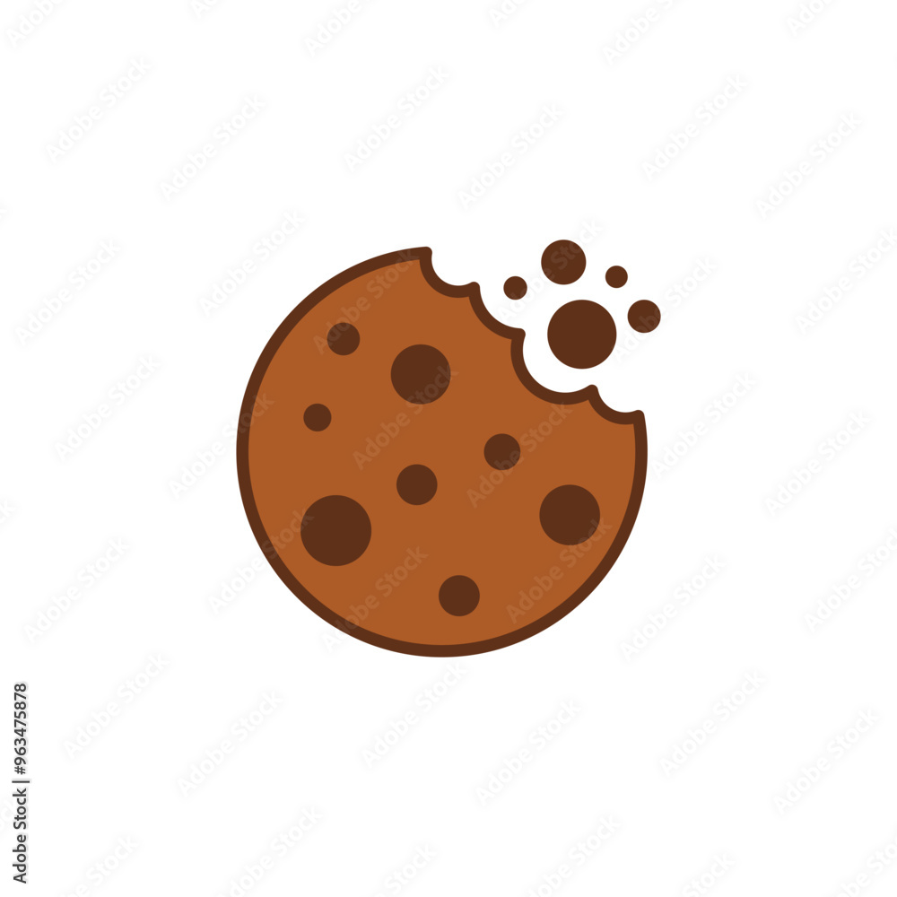 Cookie icon in flat style. Tasty biscuit vector illustration on isolated background. Chocolate bakery sign business concept. Cookie icon in flat style. Tasty biscuit vector illustration on isolated background. Chocolate bakery sign business concept.
