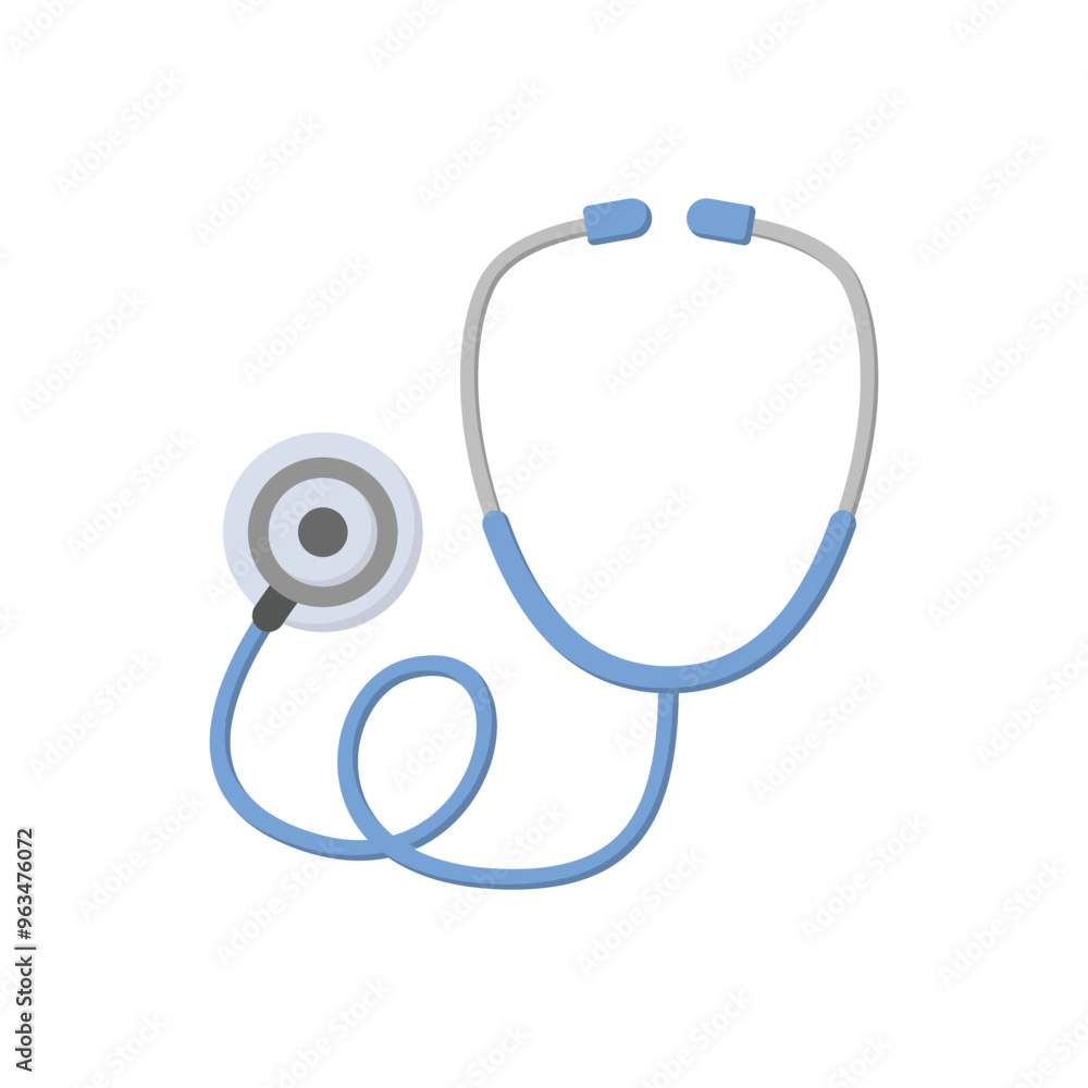 Medical stethoscope icon in flat style. Doctor instrument vector illustration on isolated background. Medicine and healthcare sign business concept.