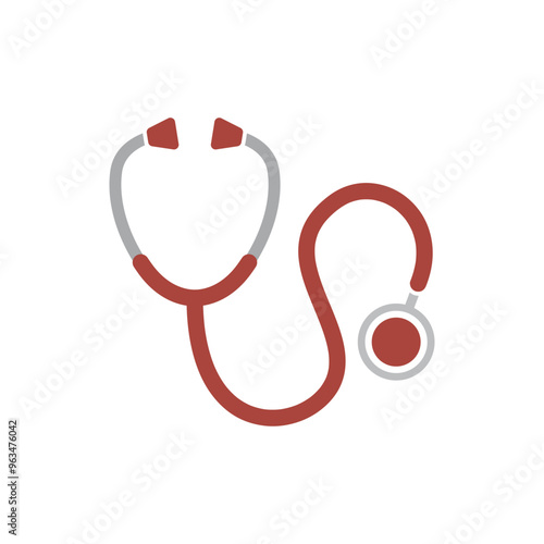 Medical stethoscope icon in flat style. Doctor instrument vector illustration on isolated background. Medicine and healthcare sign business concept.