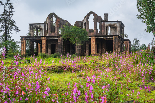 Begum Palace Ruins is a secluded two storey structure located on Pipariya road. It is a famous tourist destination in Pachmarhi hill station of Madhya Pradesh. photo