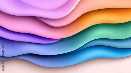 Colorful abstract layers of smooth curves create a vibrant, artistic background for design projects at any time of day